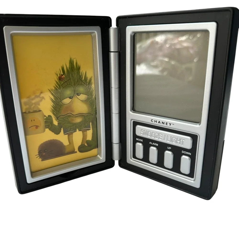 Chaney Folding Travel Alarm Clock LCD Photo Frame Snooze Light‎ Black